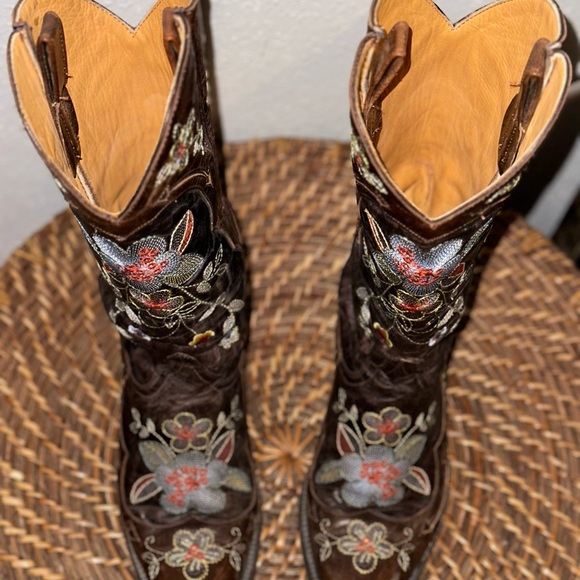 Embroidered Leather Cowboy Boots Old Gringo Bonnie - Picture 5 of 11